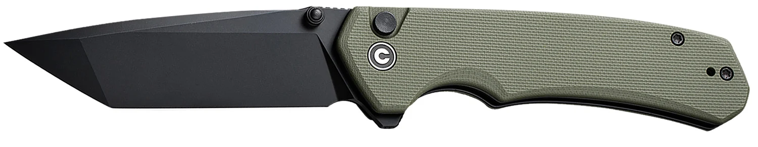 Civivi Knives C19059C-2 Brazen 3.46" Folding Plain Black D2 Steel Blade, OD Green Textured G10 Handle