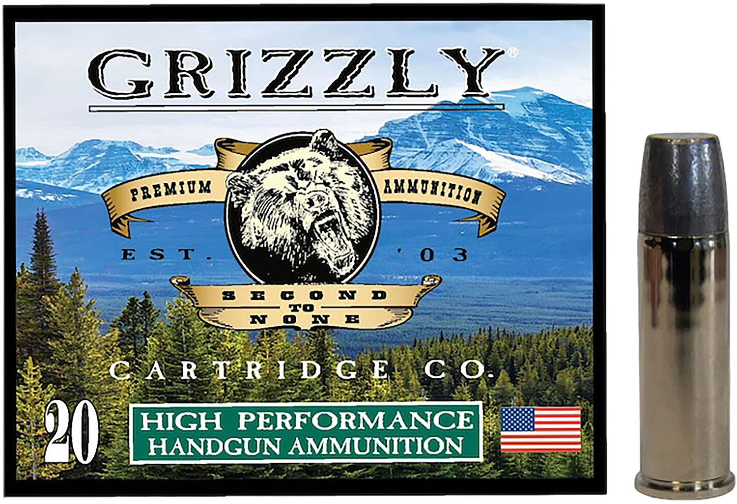 Grizzly Ammo GC44M19 44RemMag 320gr Wide Long Nose Gas Check 20 Per Box/10 Case