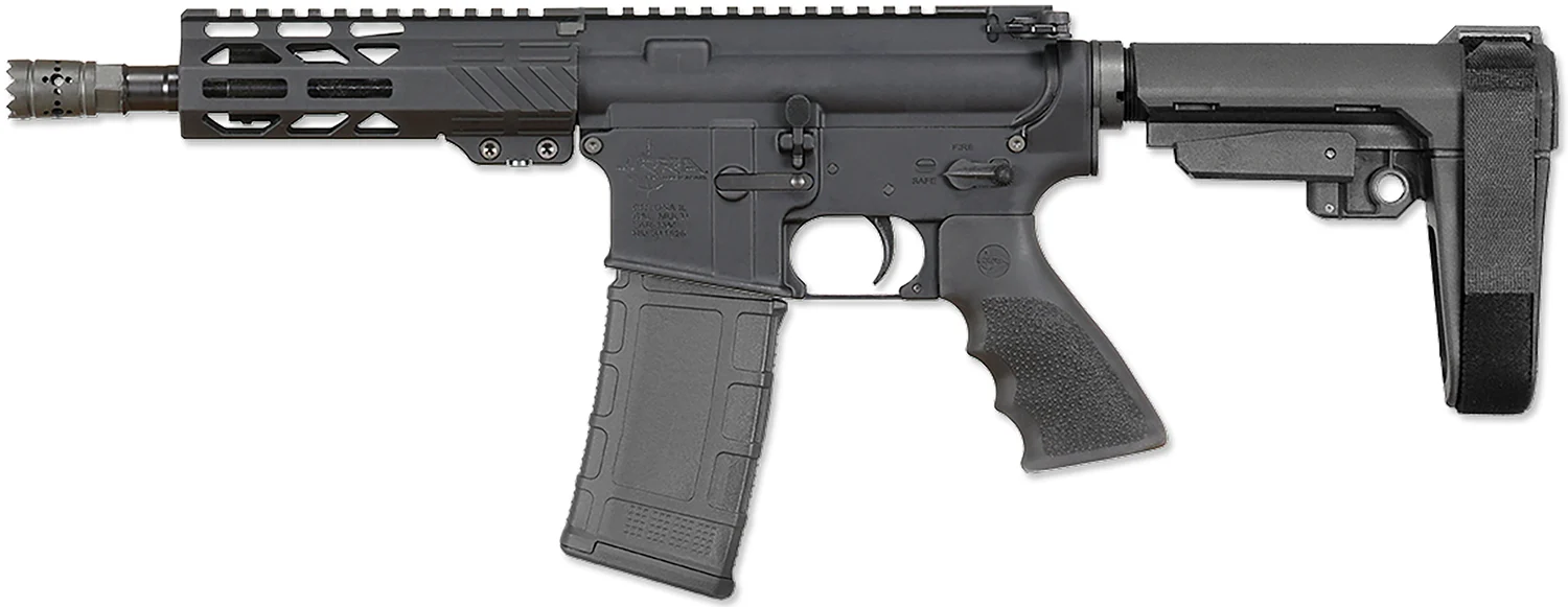 Rock River Arms BLK2132 LAR-15M 300 AAC Blackout 30+1 8" Black M-LOK Handguard, Black Aluminum Picatinny Rail Receiver, Black Polymer SB Tactical SBA3 Arm Brace, Black Hogue Rubber Grip