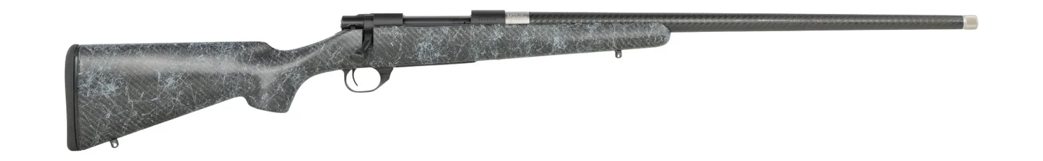 Howa HCE65PRCGW 1500 Carbon Elevate 6.5 PRC 4+1 24" Wrapped Carbon Fiber Threaded Barrel, Blued Drilled & Tapped Steel Receiver, Fixed Stocky's Black w/Gray Webbing Carbon Fiber Stock, Right Hand