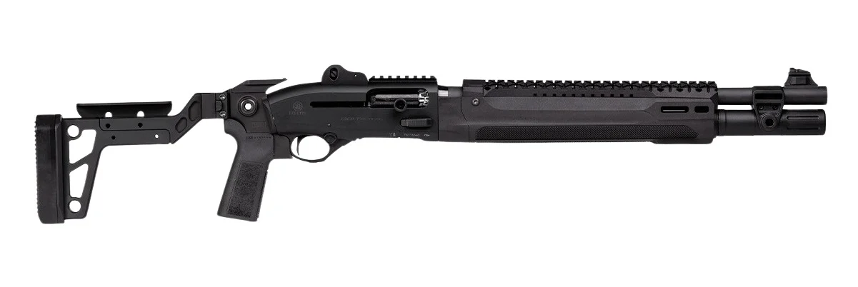 Langdon Tactical Tech LTT1301HBCFBLK Beretta 1301 3" 7+1 18.50" Black Heat Shield Barrel, Black Anodized Aluminum Receiver, Black Chisel Folding Synthetic Stock, Beretta Patrol Forend