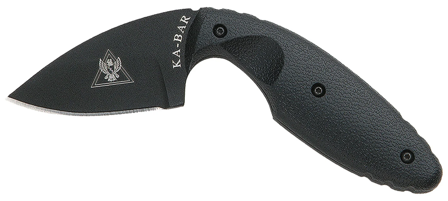 Ka-Bar 1480 TDI Law Enforcement 2.31" Fixed Drop Point Plain Black AUS-8A SS Blade, Black Zytel Handle, Includes Belt Clip/Sheath
