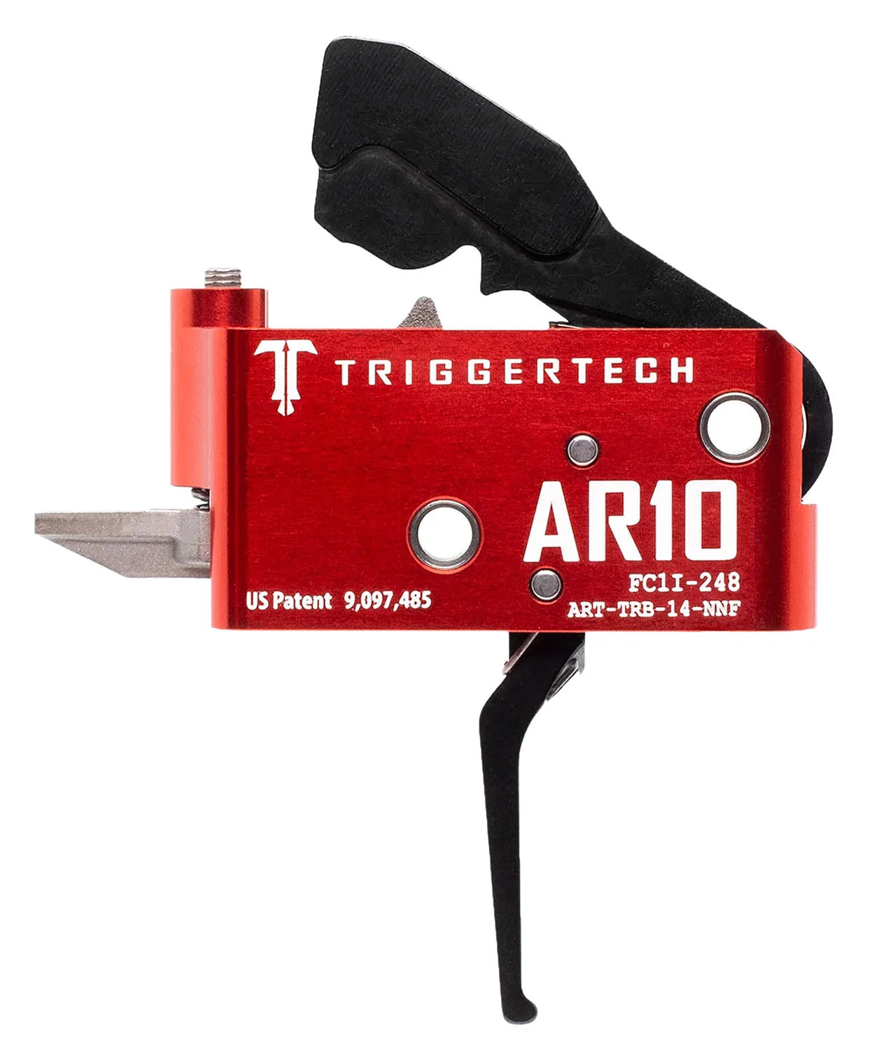 TriggerTech ARTTRB14NNF Diamond Black/Red Straight Fits AR-10