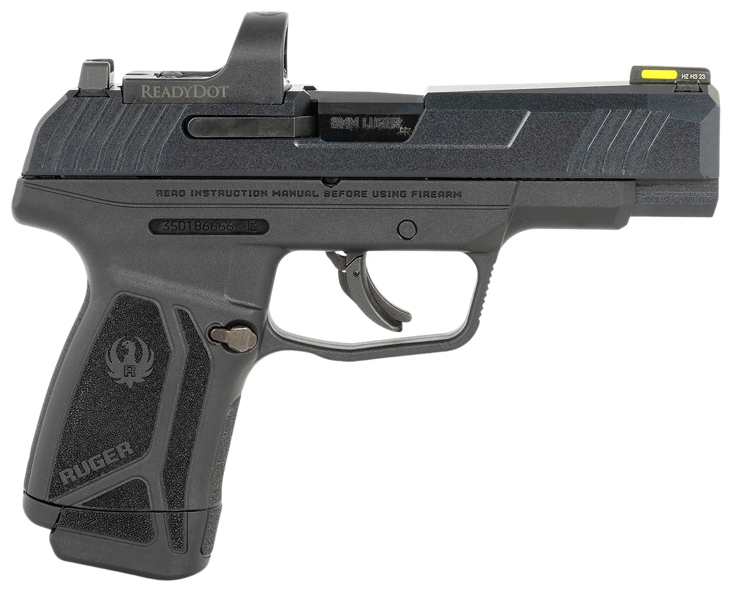 Ruger 3521 Max-9 Long RD 9mm Luger 12+1 4" Black Alloy Steel Optic Ready/Serrated Slide, Black Polymer Frame