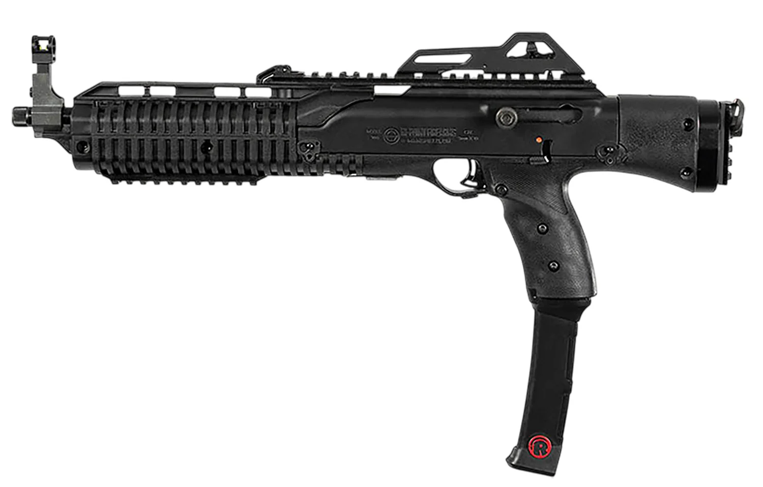 Hi-Point 995P 1095P 9mm Luger 10+1 13.25" Black Threaded Barrel, Black Powdercoat Polymer Receiver w/Picatinny Rail, No Brace, Rear Picatinny Rail, Black Plastic Grip