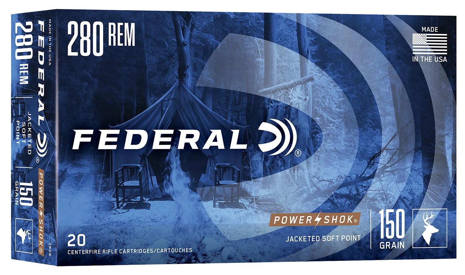 Federal 280B Power-Shok 280Rem 150gr Soft Point 20 Per Box/10 Case