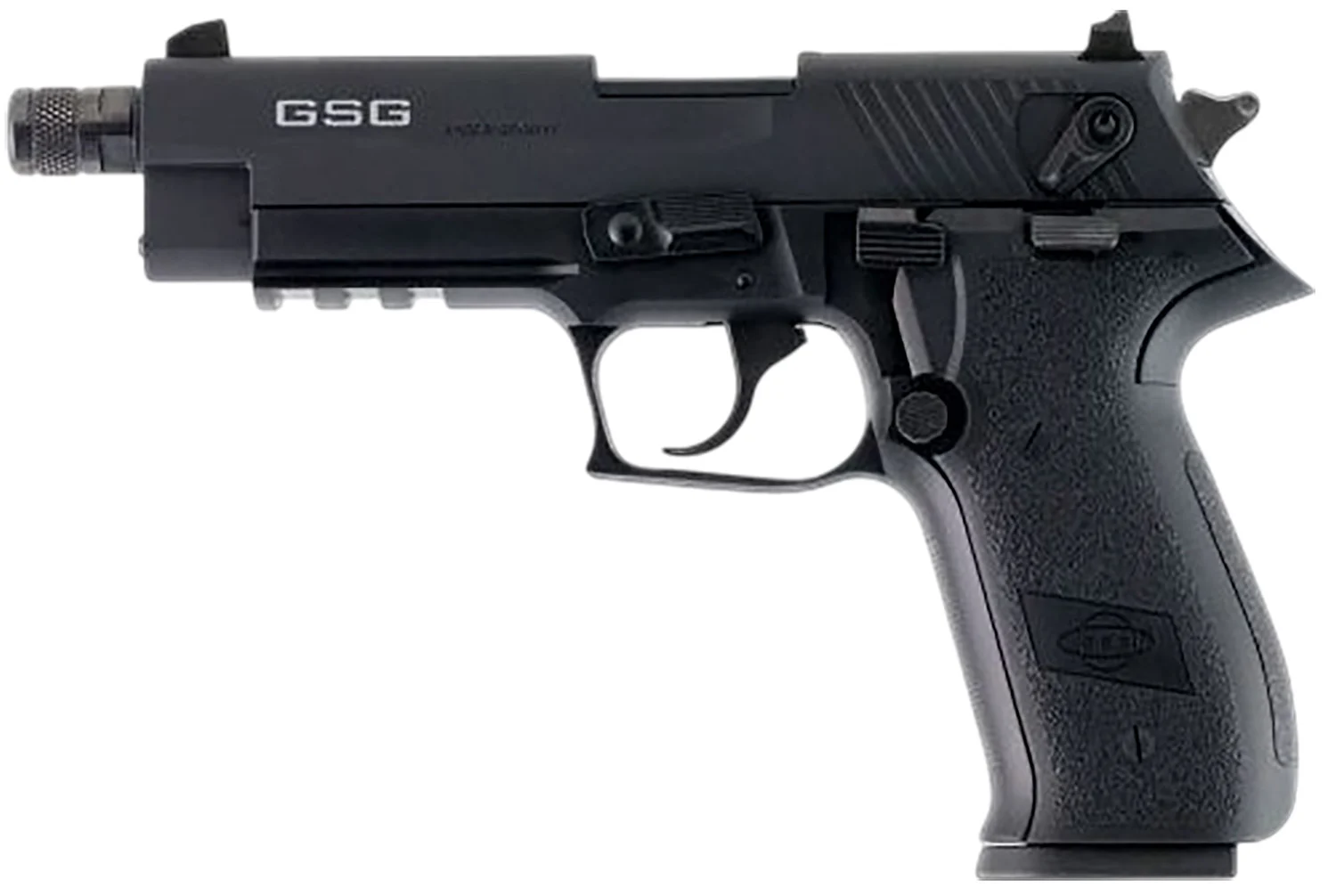 GSG GERG2213TFFA FireFly 22 LR 13+1 4.90" Black Threaded Barrel Black Aluminum Serrated Slide Black Aluminum Frame w/Picatinny Rail Textured Grip