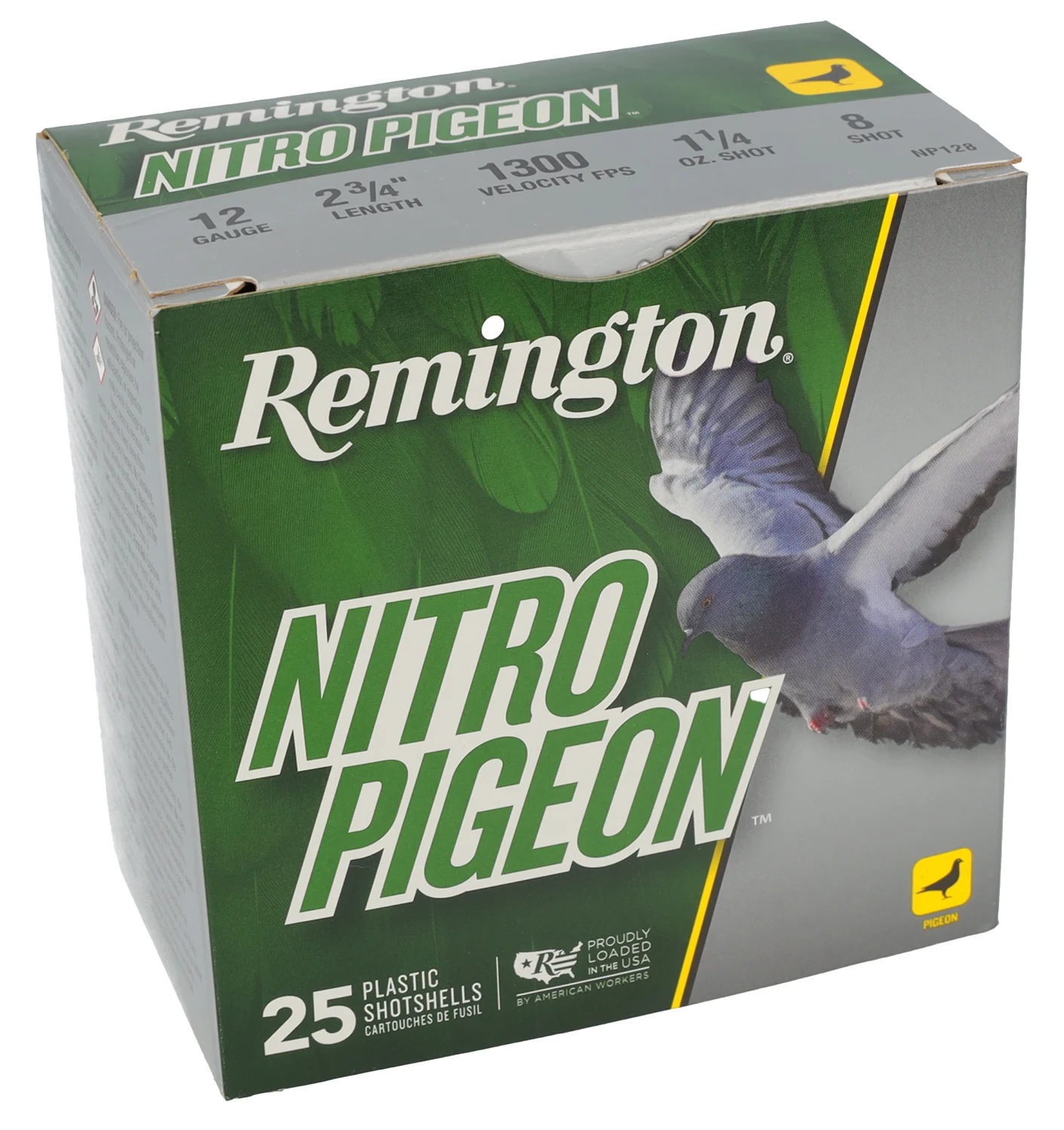 Remington Ammunition R28682 Nitro Pigeon 12Gauge 2.75" 1 1/4oz 8Shot 25 Per Box/10 Case