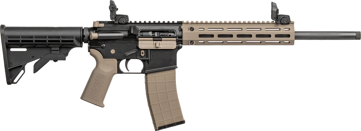 Tippmann Arms A101224 M4 LTE MSR 22 LR 25+1 16" Black Parkerized Threaded Barrel, Flat Dark Earth Aluminum Receiver w/Picatinny Rail, M-LOK Handguard, Black Adj CAR15 Polymer Stock, FDE Gen2 Grip, Rig