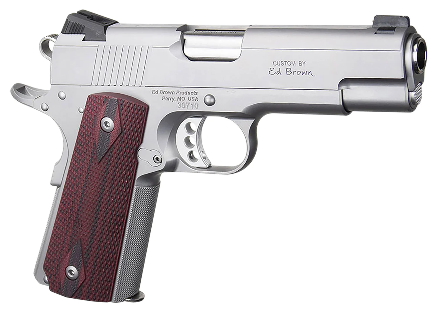 Ed Brown EC18SS45 1911 Executive Commander 45 ACP 7+1 4.25" Stainless Steel Barrel, Serrated Slide & Frame, Right Hand
