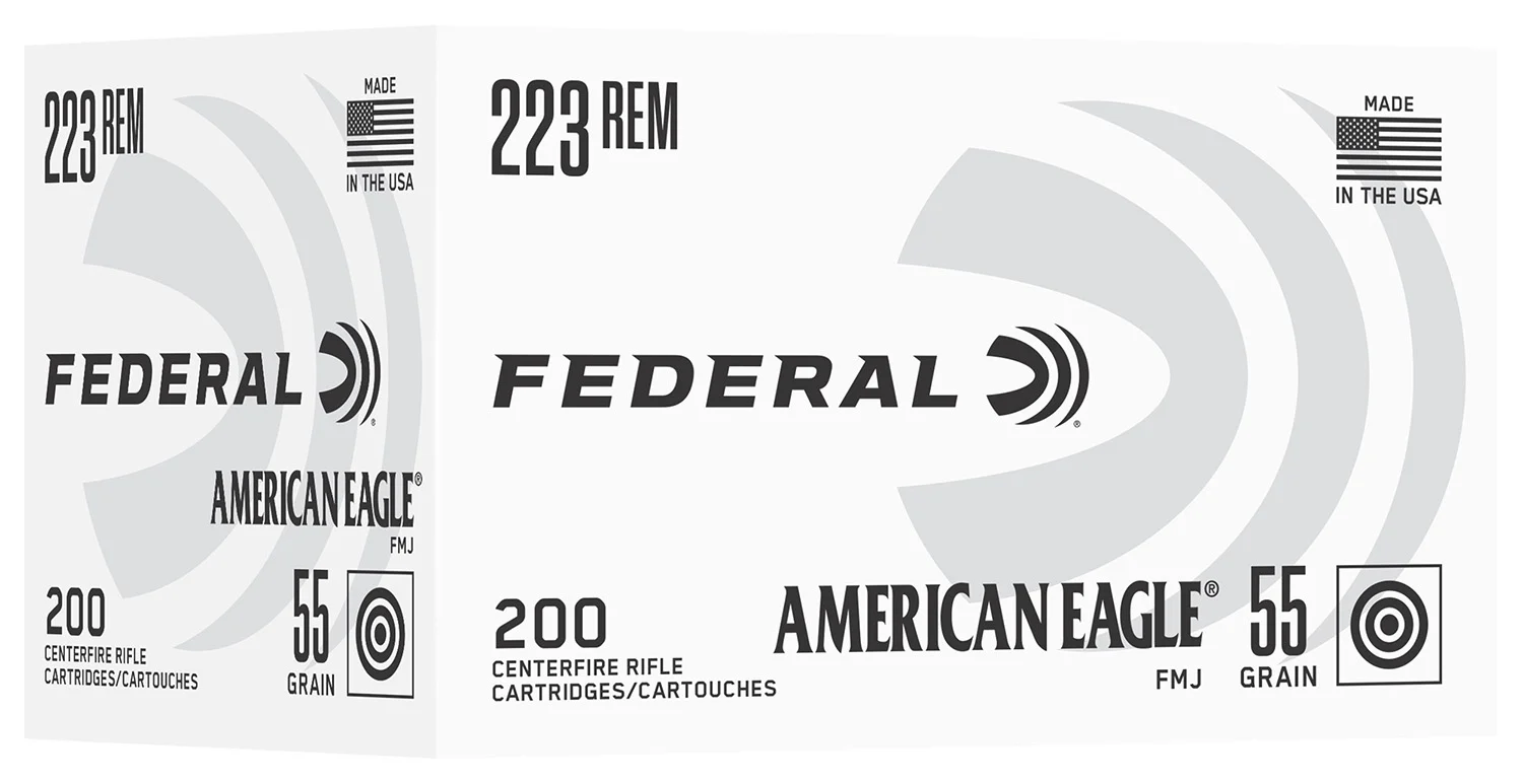 Federal AE223C American Eagle 223Rem 55gr Full Metal Jacket 200 Per Box/5 Case
