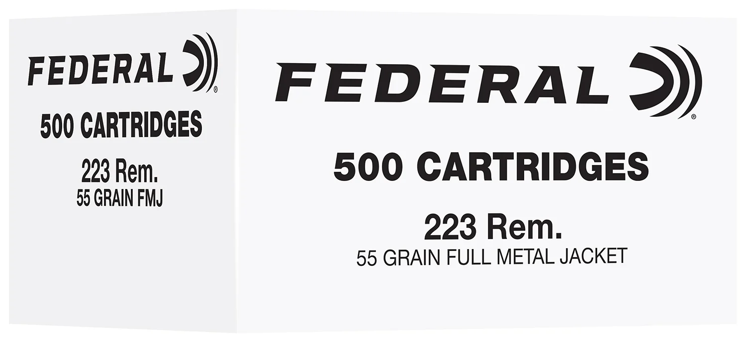 Federal FC223F500 223Rem 55gr Full Metal Jacket 500 Per Box/2 Case