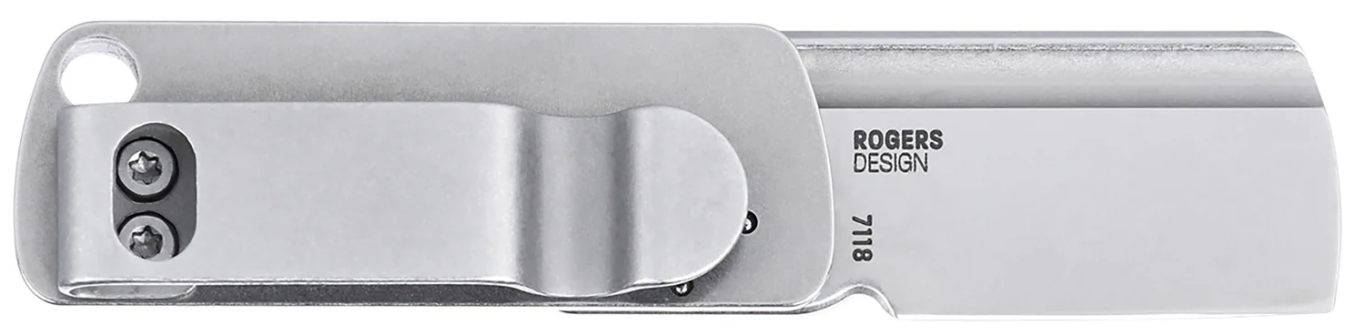 CRKT 7118 Box Key EDC 1.24" Folding Plain Stonewashed 12C27 Sandvik SS Blade, Stainless Steel Handle