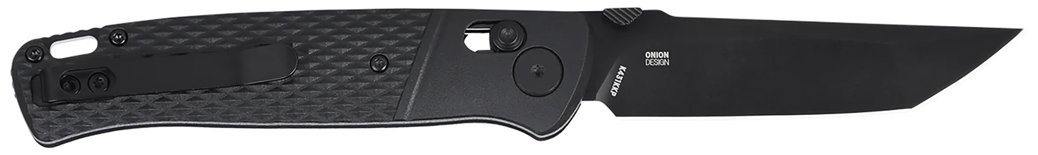 CRKT K431KKP Counterpart EDC 3.31" Folding Tanto Plain Black Oxide D2 Steel Blade, Black Textured GRN Handle