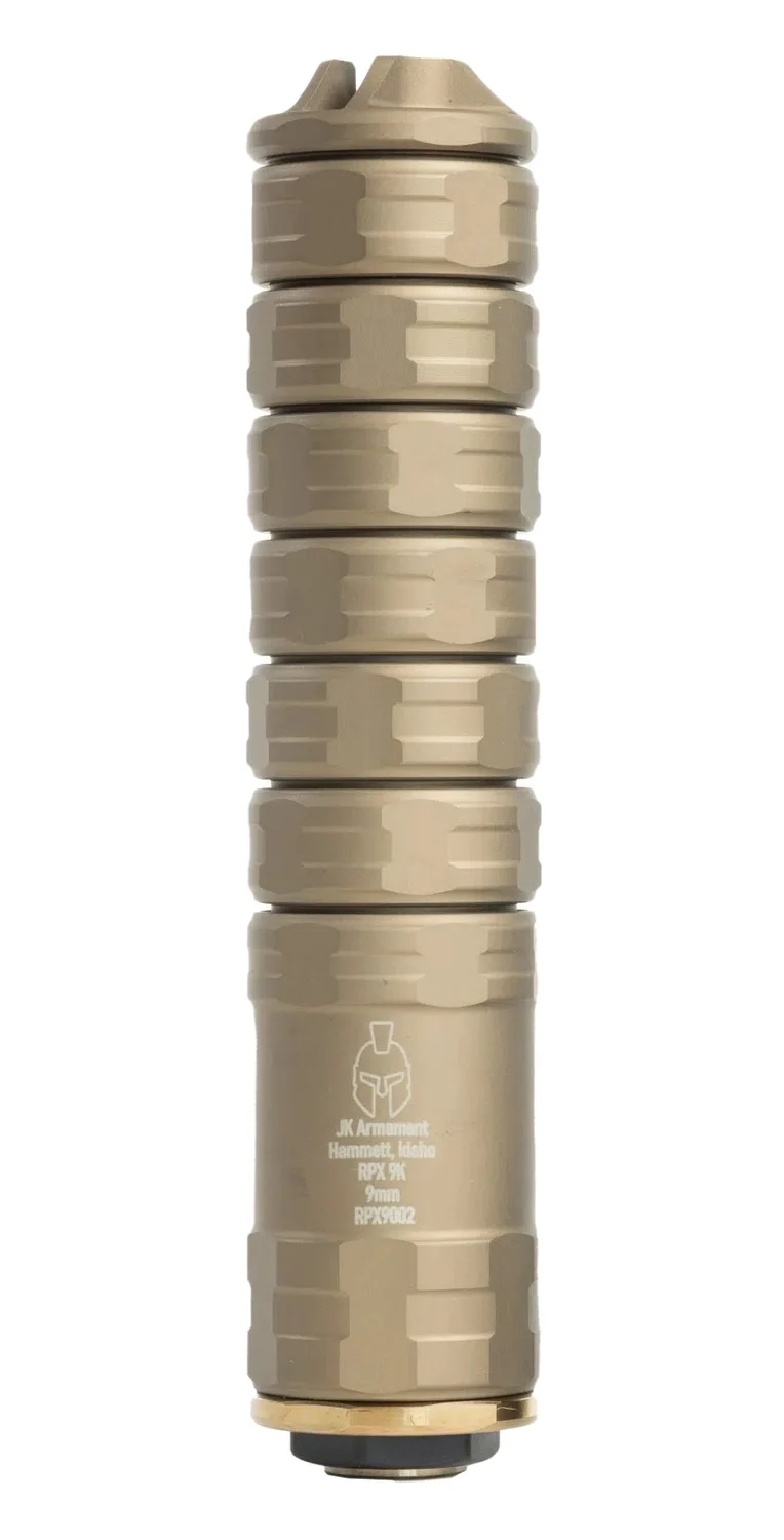 Jk Armament JK155RPX9KFDE RPX 155 9mm 1.55" Flat Dark Earth Aluminum/Titanium 1/2"x28