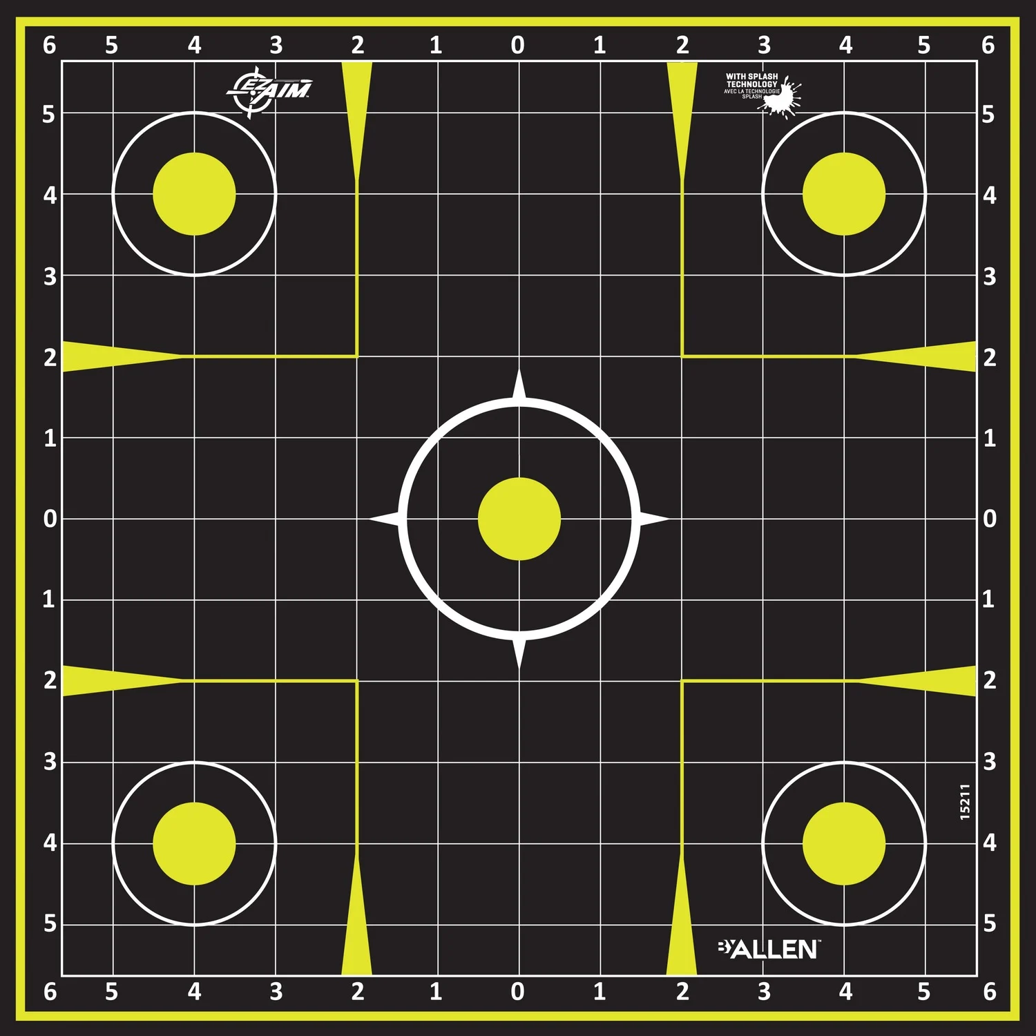 Allen 15211-30 EZ Aim Splash Hanging 12"x12" Black/Chartreuse 30 Pack