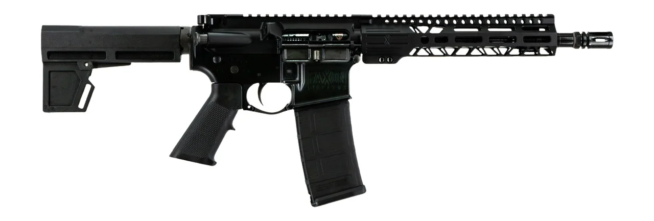 Faxon Firearms FXSPT556105SA9 Sport 5.56 NATO 30+1 10.50" Black Nitride SOCOM Threaded Barrel, Aluminum Receiver w/Picatinny Rail, M-LOK Handguard, Black Polymer KAK Shockwave Pistol Brace, Ergonomic