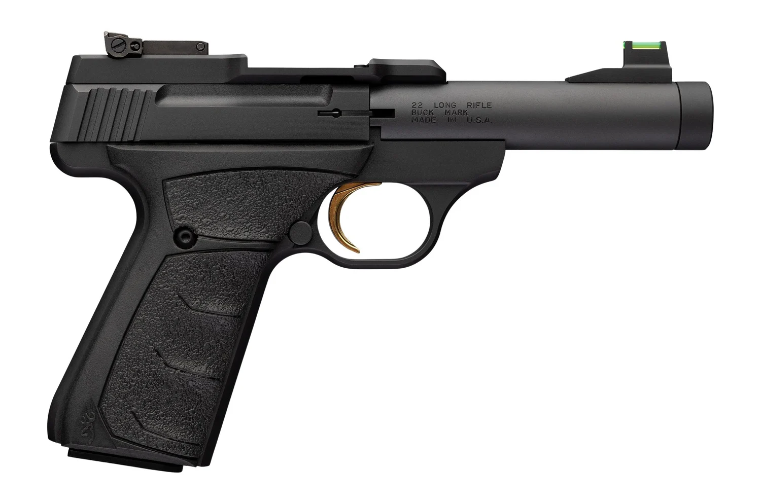 Browning 051608490 Buck Mark Micro Bull SR 22 LR 10+1 4.40" Matte Black Threaded Bull Barrel, Matte Black Alloy Frame, Black Overmolded UFX Grip, RMSc Footprint