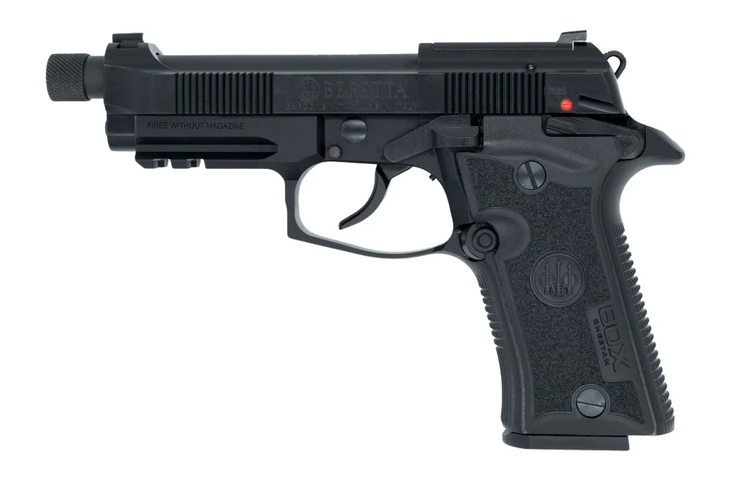 Langdon Tactical Tech 80X32BTJ Beretta Cheetah 80X Micro-Compact 32 ACP 13+1 4.40" Black Threaded Barrel, Black Bruniton Carbon Steel Optic Ready/Serrated Slide, Black Anodized Aluminum Frame w/Picati