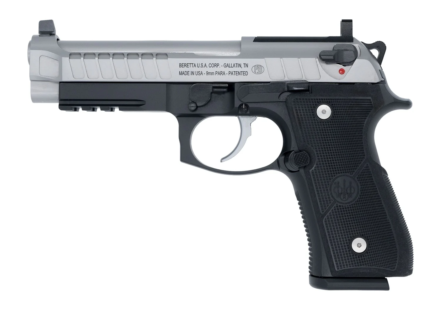 Langdon Tactical Tech 92E2TJRR Beretta 92 Elite Full Size 9mm Luger 18+1 4.70" Stainless Barrel, Inox Stainless Steel Optic Ready/Serrated Slide, Black Anodized Aluminum Frame w/Picatinny Rail, Textu
