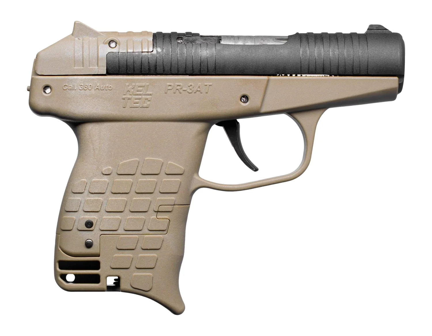 Kel-Tec PR3ATTAN PR-3AT Compact Frame 380 ACP 13+1 2.85" Black Rotating Barrel Shroud, Tan Polymer Frame