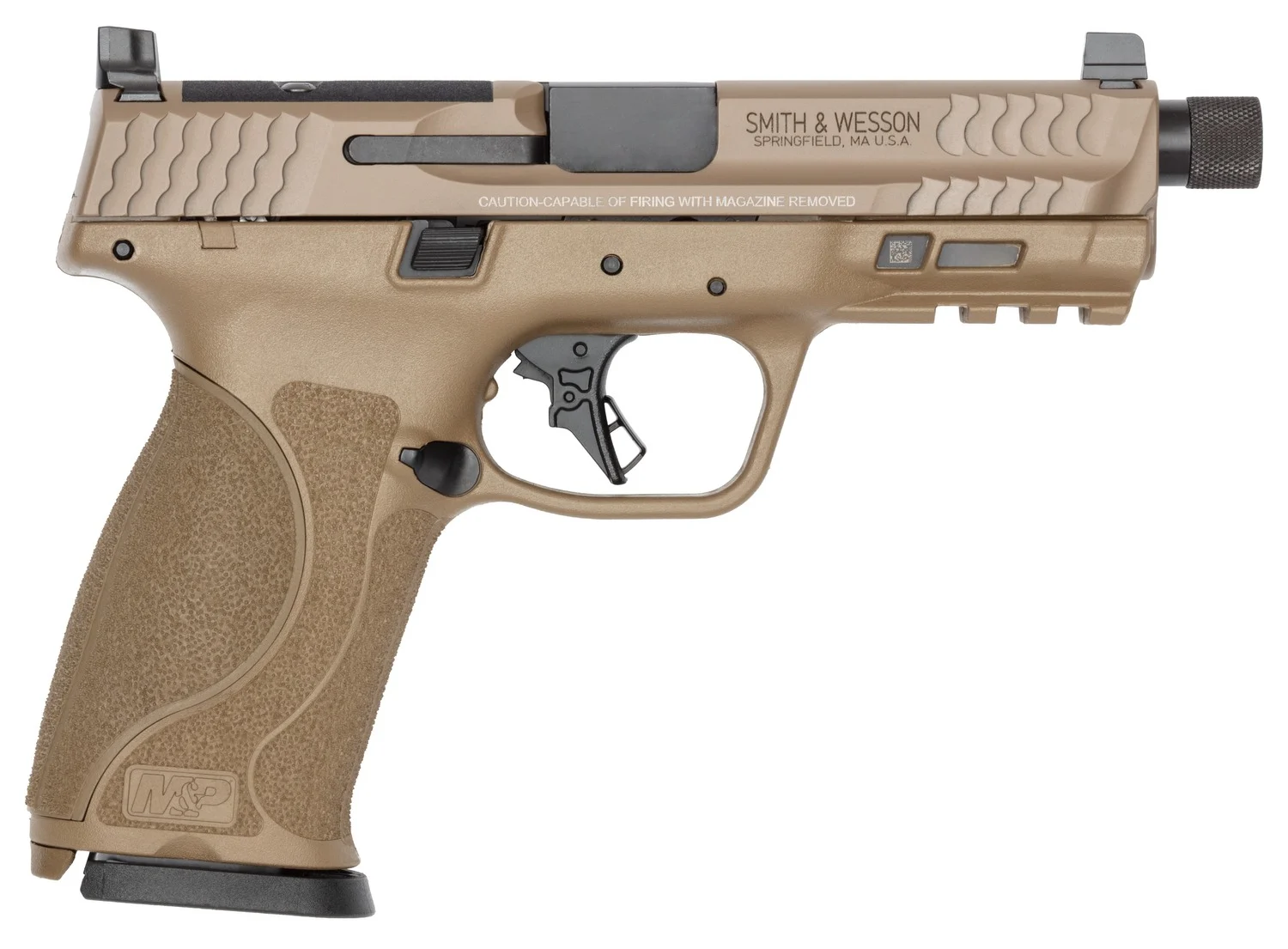 Smith & Wesson 14832 M&P9 M2.0 Sports South Exclusive 9mm Luger 23+1 4.72" Black Armornite Threaded Barrel, Flat Dark Earth Cerakote Stainless Steel Optic Ready/Serrated Slide, Flat Dark Earth Polymer