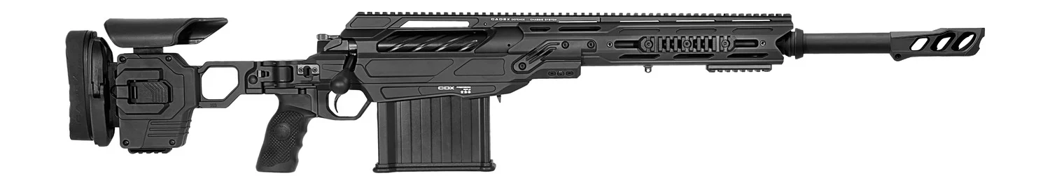 Cadex Inc CDX50DUAL50206BR20I2J5 CDX-50 Tremor 50 BMG 5+1 20.60" Black DLC Match Grade Threaded Barrel, Black DLC Aluminum Receiver w/Picatinny Rail, Adjustable Folding Black Stock, Black Polymer Grip