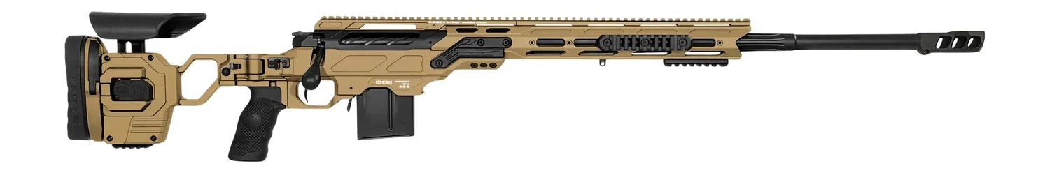 Cadex Inc CDX30LITE6524BR20I2B1N CDX-30 Lite 6.5 Creedmoor 10+1 24" Black DLC Fluted Threaded Barrel, Hybrid Tan Cerakote Receiver w/Picatinny Rail, M-LOK Handguard, Adjustable Folding Hybrid Tan Butt