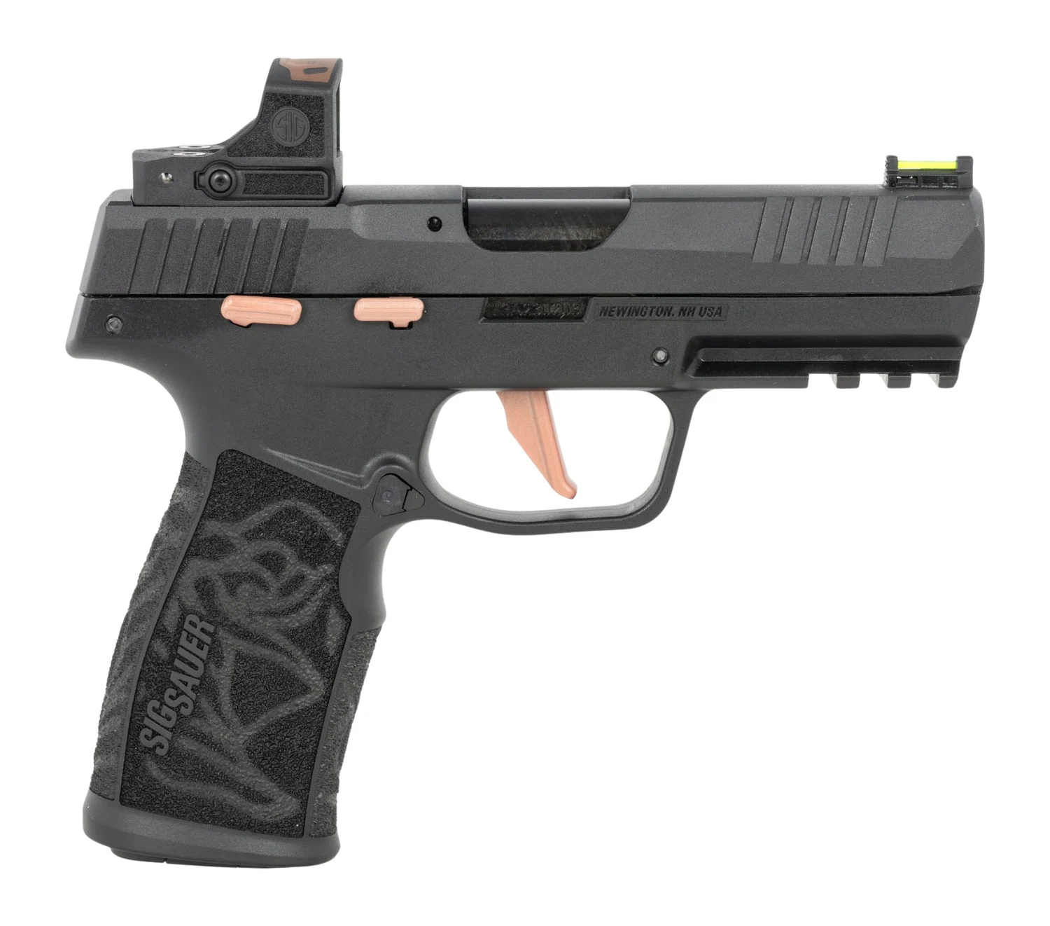 Sig Sauer 322CROSERS10 P322 Rose w/Optic 22 LR 10+1 4" Black Barrel, Black Anodized Serrated w/Optic Slide, Black Stainless Steel Frame w/Picatinny Rail, Rose Laser Engraved Black Polymer Grip, Sig RO