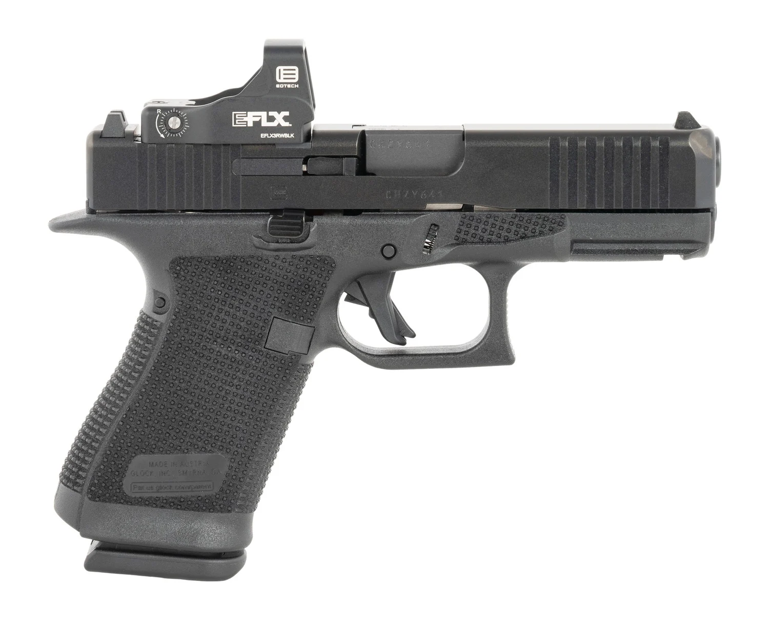 Glock P6195E203 G19 Gen6 w/EOTech 9mm Luger 15+1 4.02" Threaded Barrel, Steel Optic Ready/Serrated Slide, Polymer Frame w/Accessory Rail, Interchangeable Backstrap Grip, Ambidextrous