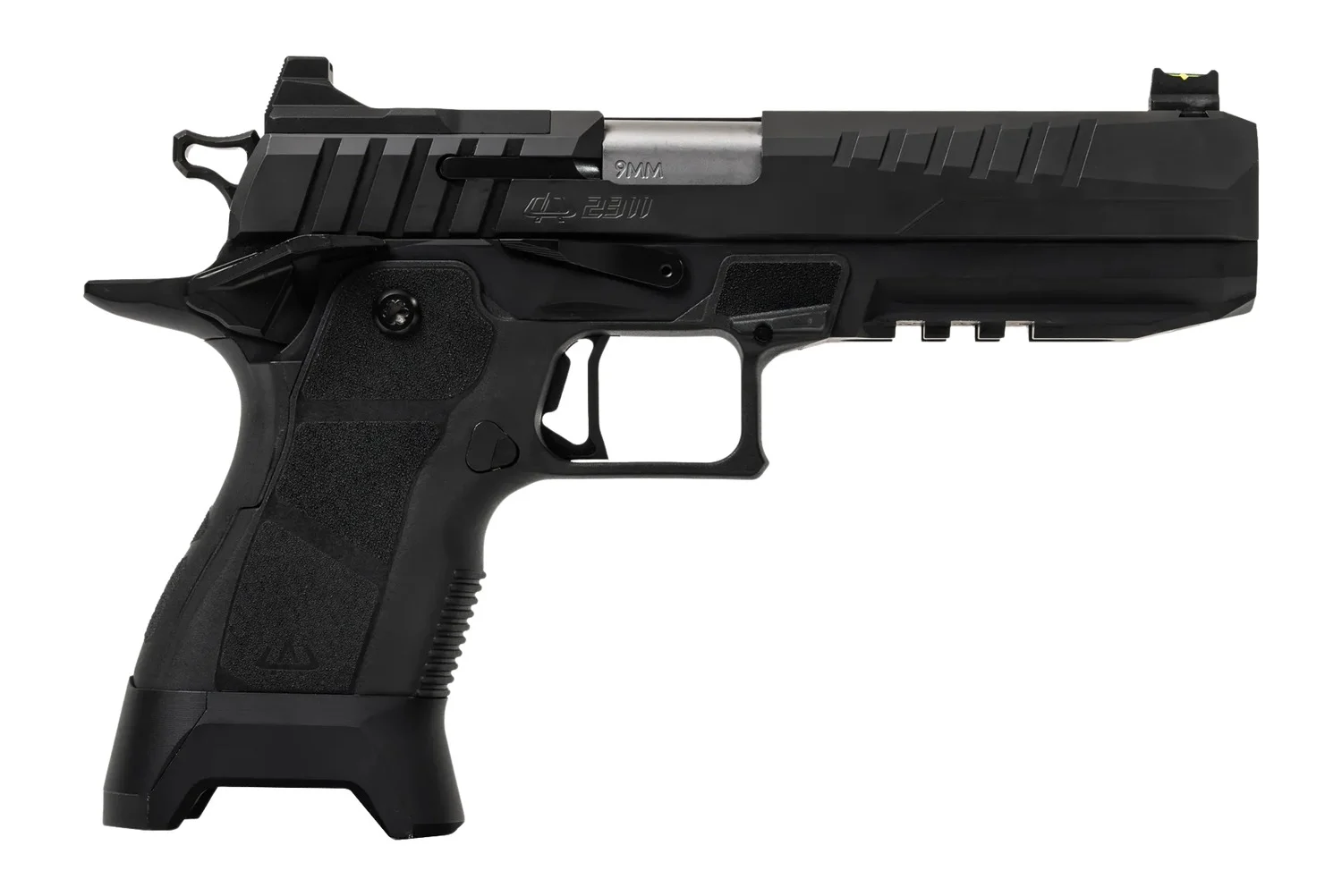 Oa Defense 2311 Full Size 9mm Luger 17+1 5" Stainless Barrel, Black Steel Optic Ready/Serrated Slide, Black Aluminum Frame w/Picatinny Rail, Black Polymer Grip, Ambidextrous