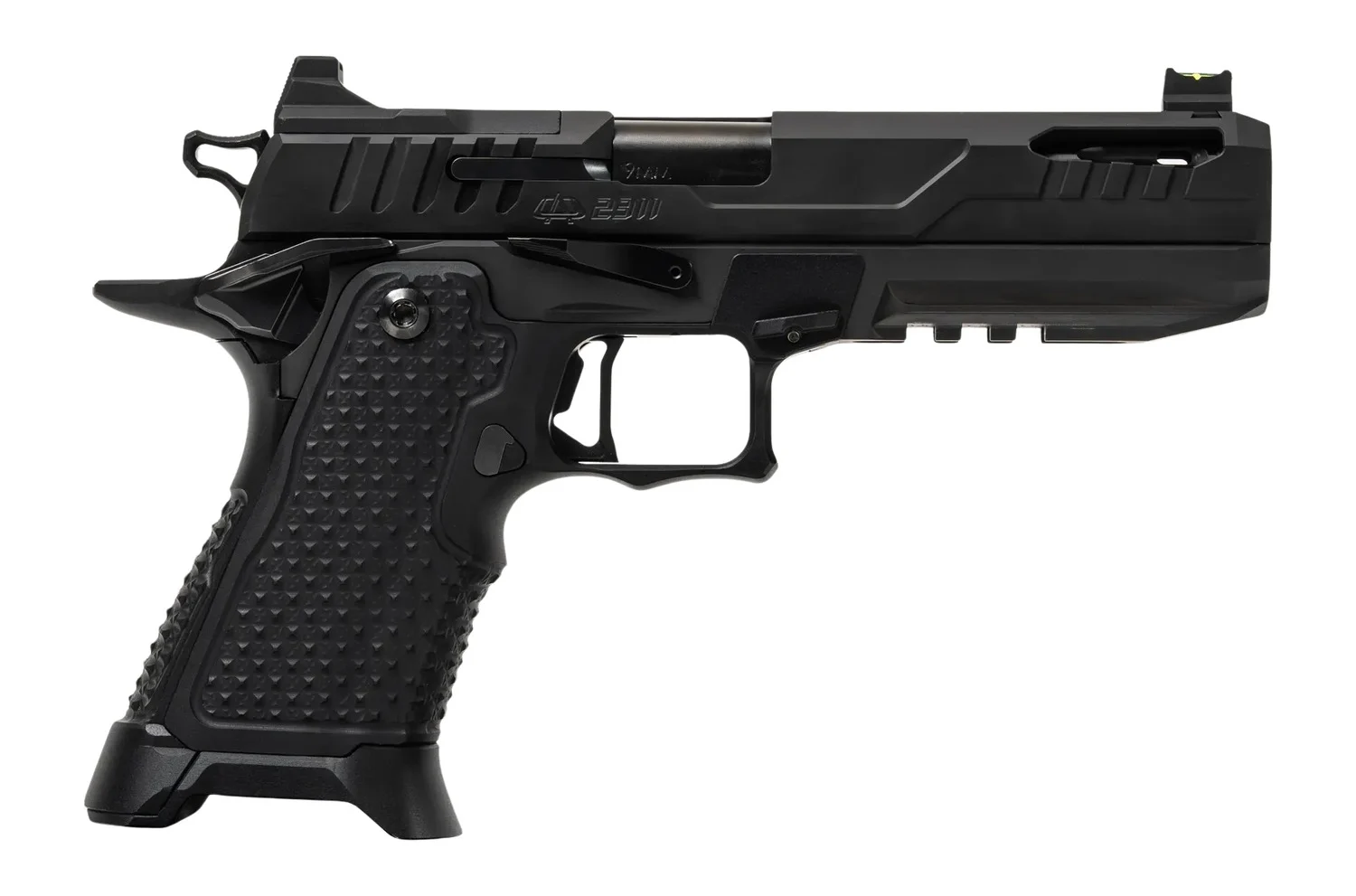 Oa Defense 2311 Pro Elite Full Size 9mm Luger 17+1 5" Ported Barrel, Black DLC Steel Optic Ready/Serrated Slide, Black Aluminum Frame w/Picatinny Rail, Black Aluminum Grip, Ambidextrous