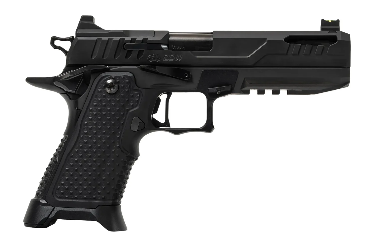 Oa Defense 2311 Pro Elite Full Size 9mm Luger 21+1 5" Black DLC Steel Optic Ready/Serrated Slide, Black Aluminum Frame w/Picatinny Rail, Black Aluminum Grip, Ambidextrous