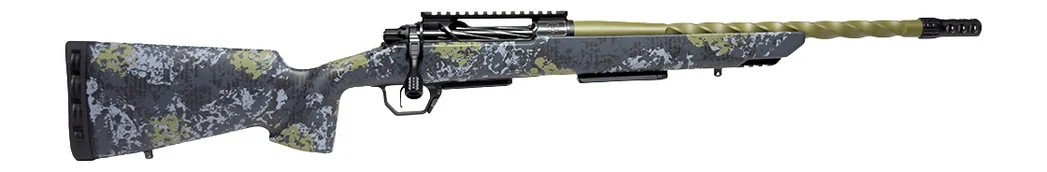 Horizon Firearms HRF-VE2-7PRC-22R Venatic 2 7mm PRC 22" Sage Green Spiral Fluted Threaded Barrel, Black DLC Receiver w/Picatinny Rail, Arca Rail Forend, Artic Moss Iota EKO X Carbon Fiber Stock