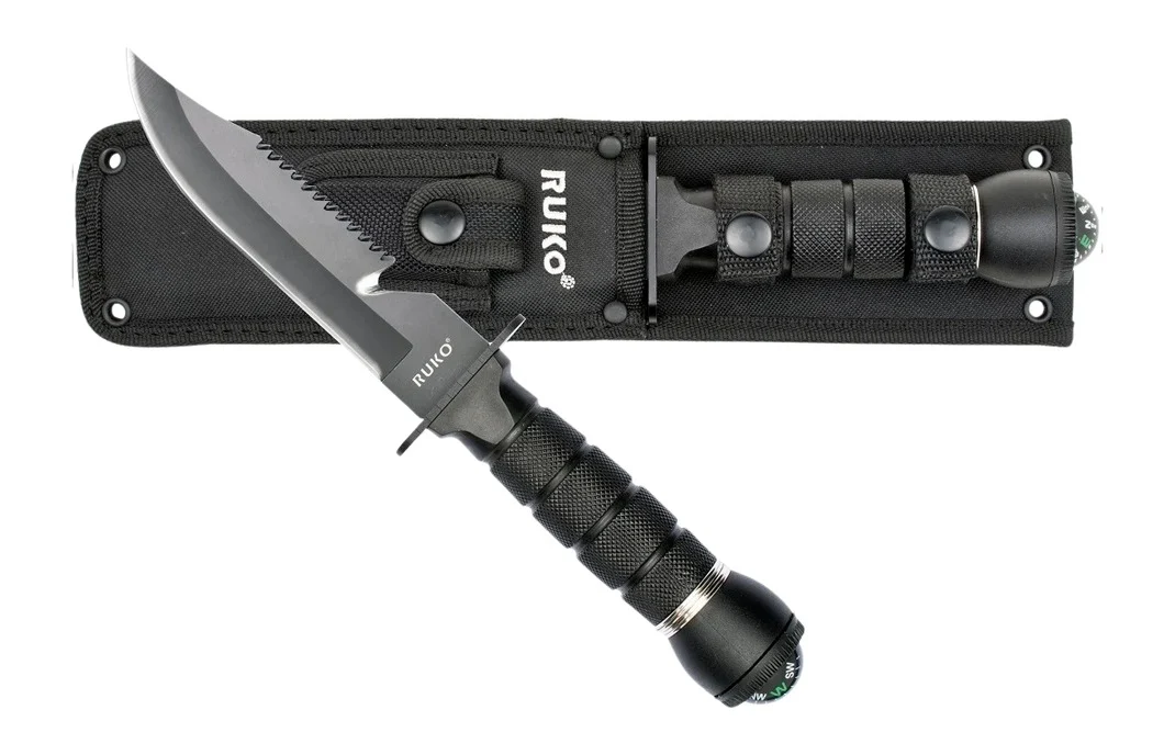 RUKO RUK0163 420J2 6"SURVIVAL FIXED W/COMPASS