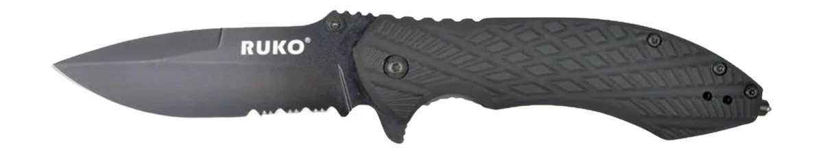 RUKO RUK0182SBBK 440C 3-1/4"SERRATED FOLDING BBPS
