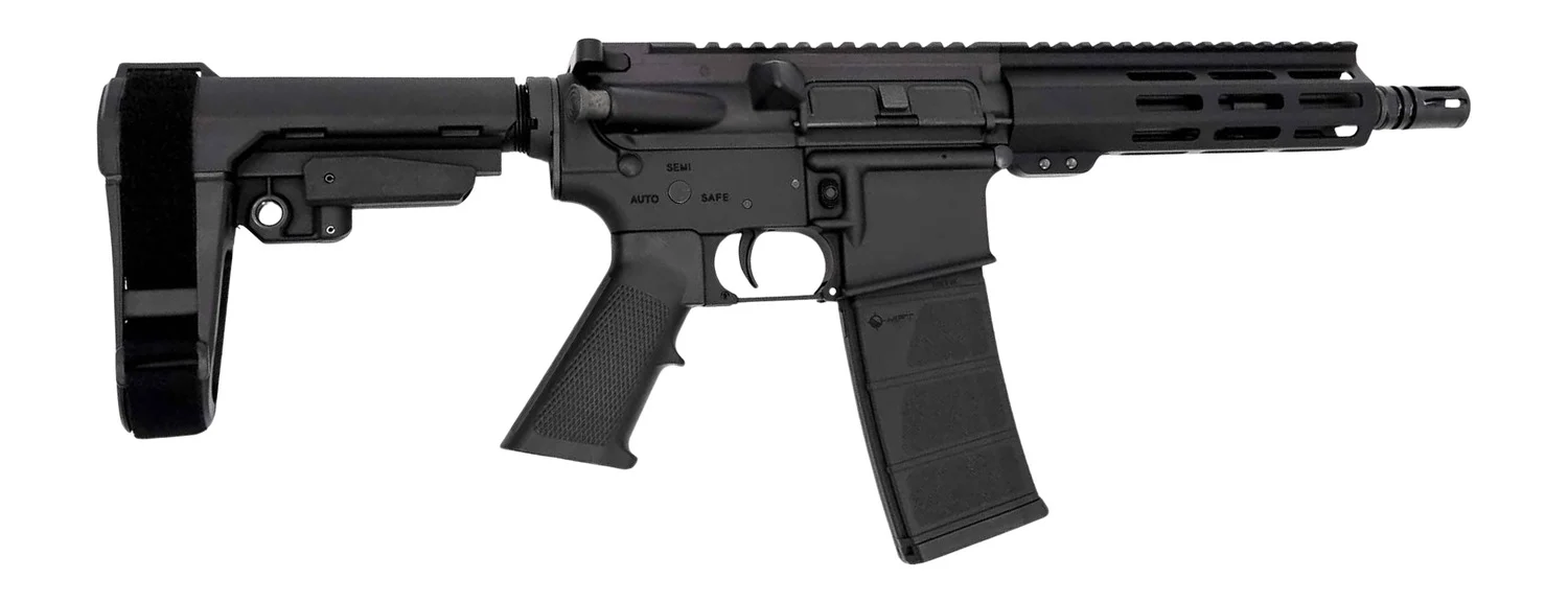 Andro Corp Industries 5568CB ACI-15 CQB 5.56 NATO 30+1 8" Black Nitride Threaded Barrel, Black Anodized Aluminum Receiver w/Picatinny Rail, M-LOK Handguard, Black Polymer SBA3 Pistol Brace, Black A2 G