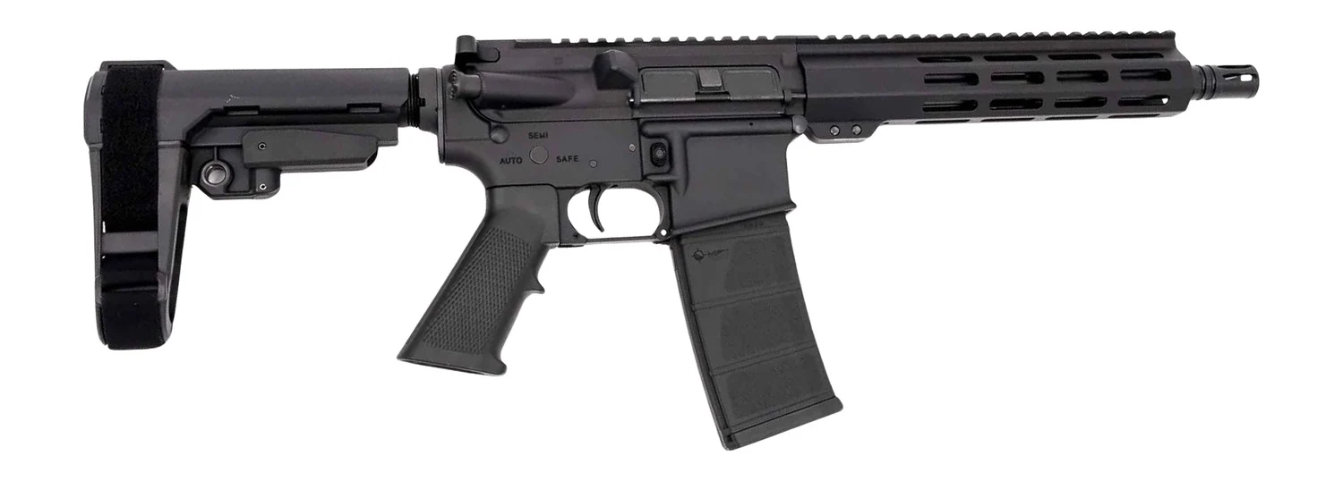 Andro Corp Industries 30010HB ACI-15 Halo 300 Blackout 30+1 10" Black Nitride Threaded Barrel, Black Anodized Aluminum Receiver w/Picatinny Rail, M-LOK Handguard, Black Polymer SBA3 Pistol Brace, A2 G