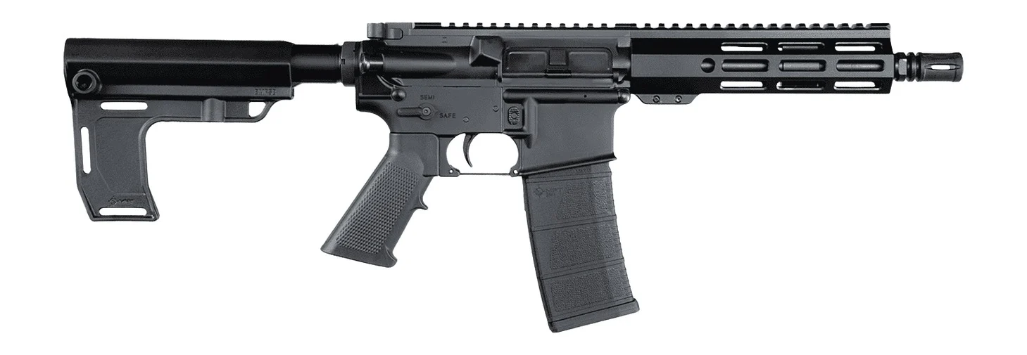 Andro Corp Industries 5568CBMPS ACI-15 CQB 5.56 NATO 30+1 8" Black Nitride Threaded Barrel, Black Anodized Aluminum Receiver w/Picatinny Rail, M-LOK Handguard, Black Polymer SBA3 Pistol Brace, A2 Grip