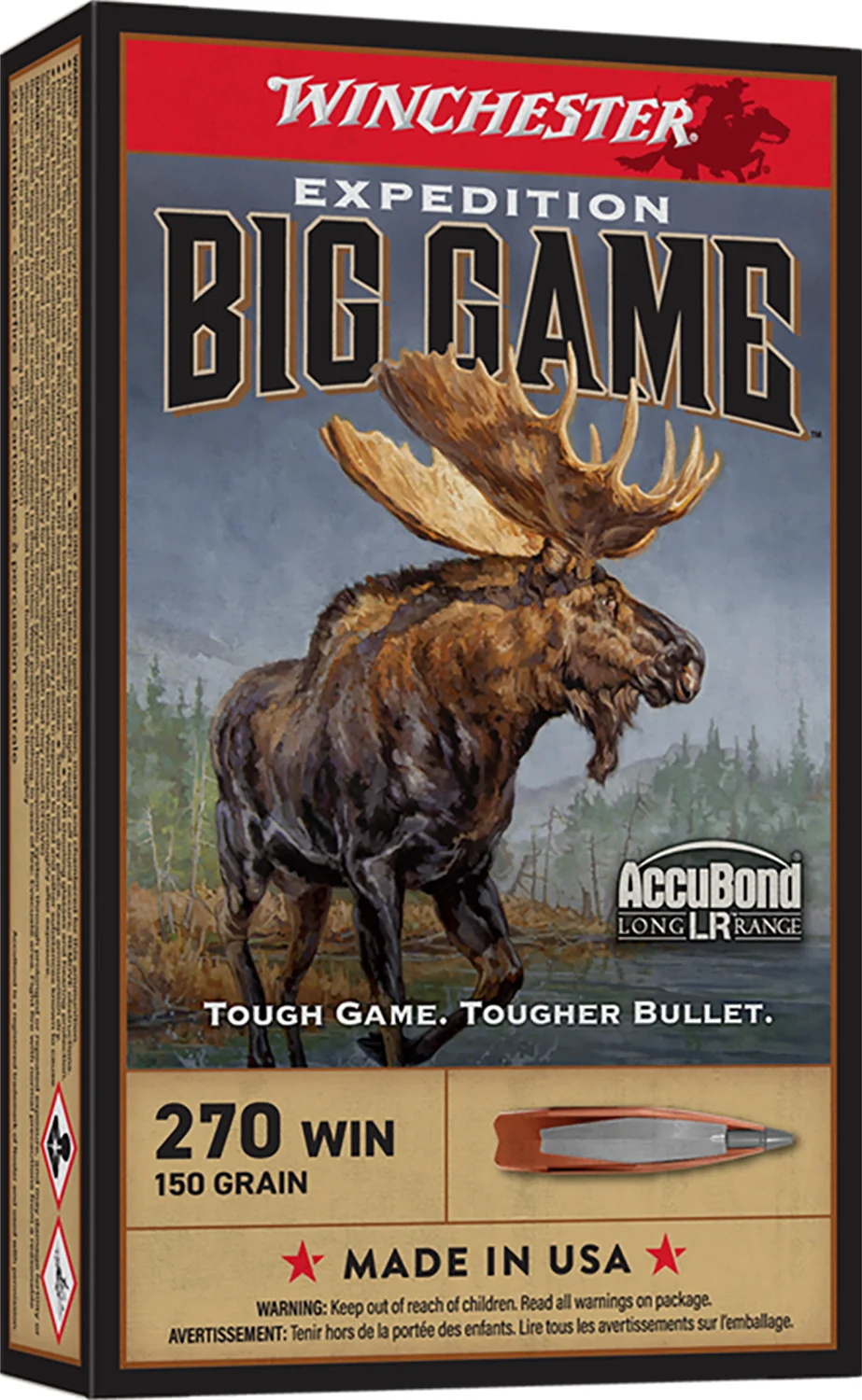 Winchester Ammo S270LR Expedition Big Game Long Range 270Win 150gr Nosler AccuBond Long Range 20 Per Box/10 Case