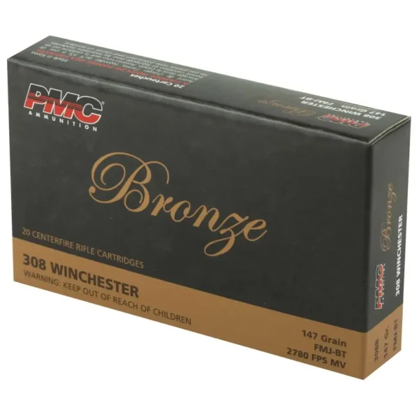 PMC BRONZE 308WIN 147GR FMJ BT 20RD 500RD CASE