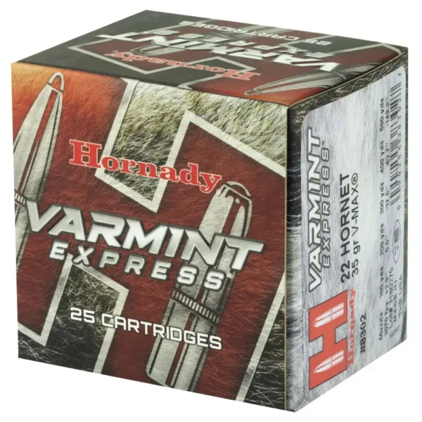 HORNADY VARMINT EXPRESS 22HORNET 35GR V-MAX 25RD BX 250RD CASE