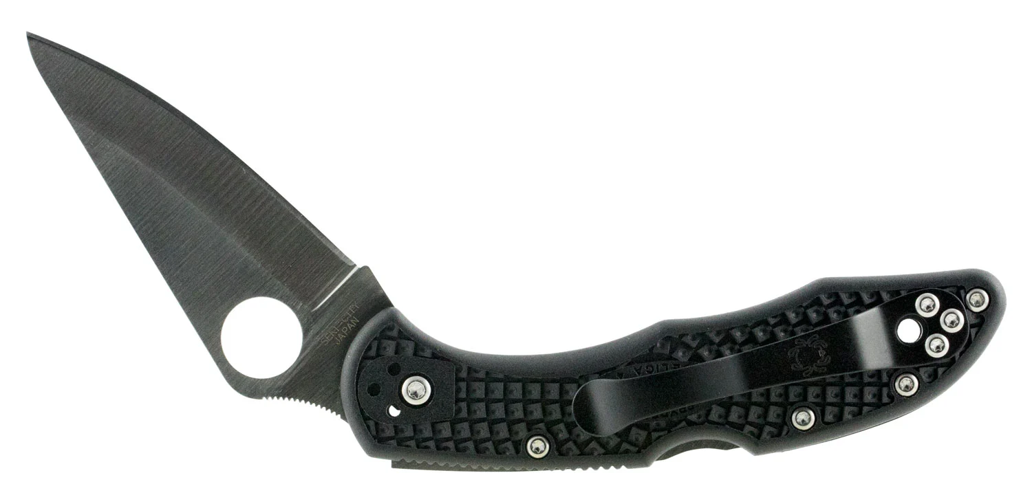 Spyderco C11PBK Delica 4 2.88" Folding Drop Point Plain VG-10 SS Blade/Black Textured FRN Handle Includes Pocket Clip