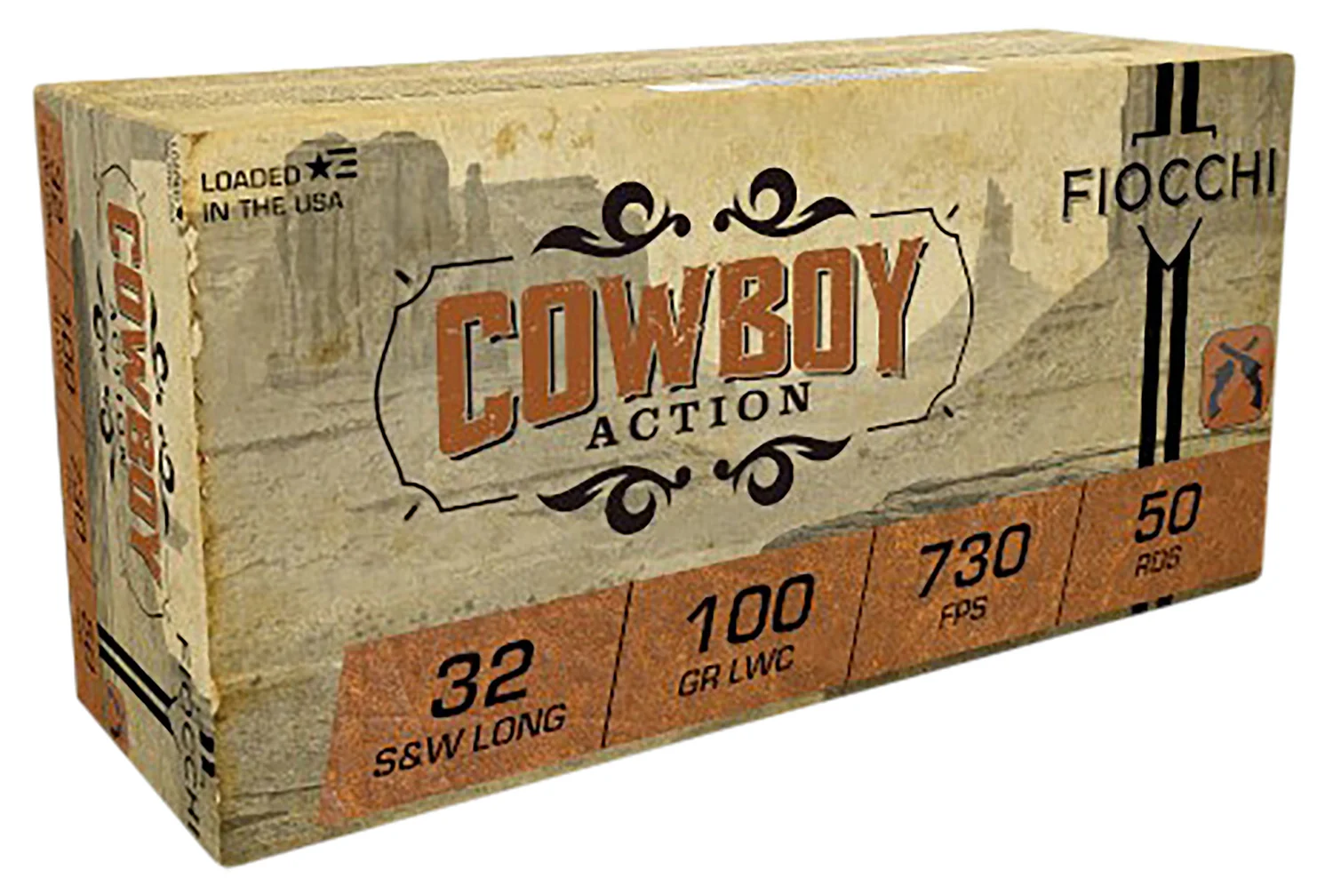 Fiocchi 32LA Cowboy Action 32S&WLong 100gr Lead Wadcutter 50 Per Box/20 Case