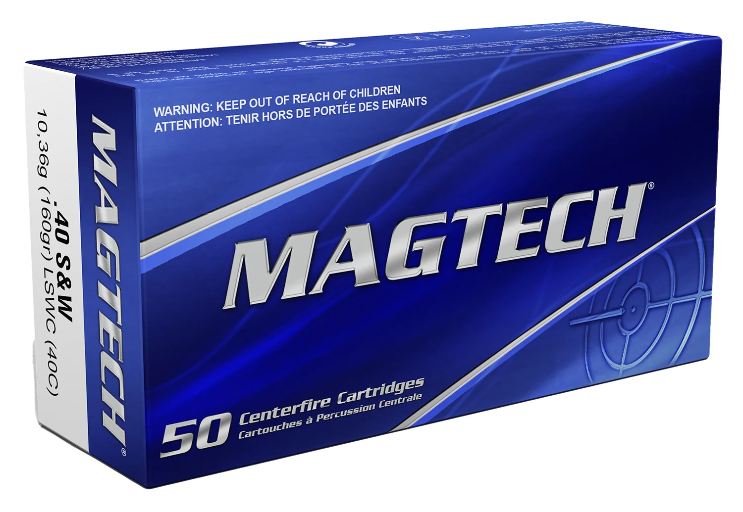 Magtech 40C Range/Training 40S&W 160gr Lead Semi Wadcutter 50 Per Box/20 Case