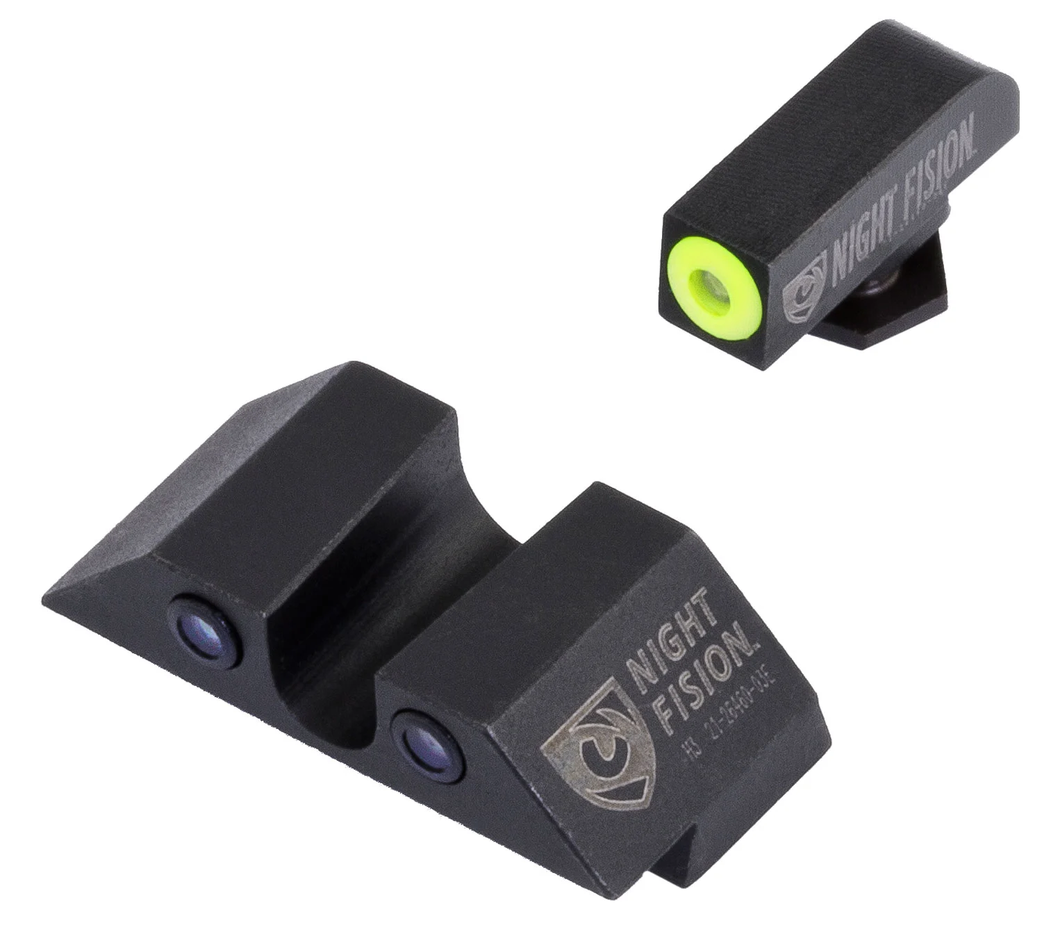 Night Fision GLK001007YGZ Tritium Night Sights For Glock Green Tritium Yellow Outline Front Sight- Green Tritium Black Outline Rear Sight Glock 17/17L/19/22