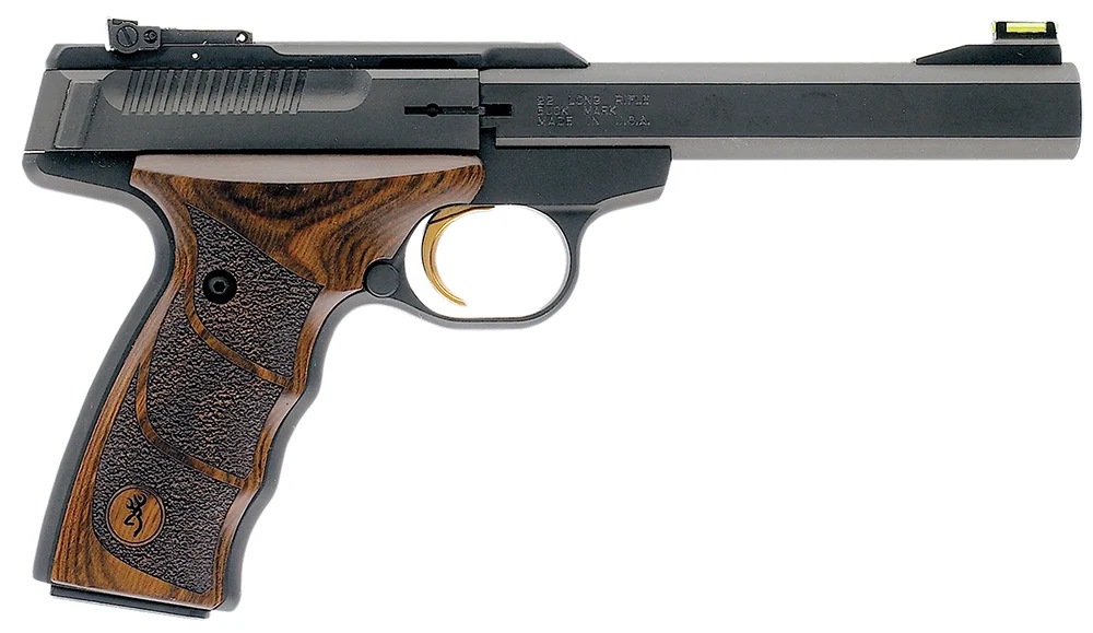 Browning 051428490 Buck Mark Plus UDX *CA Compliant 22 LR 10+1 5.50" Matte Black Slab Side Barrel, Matte Black Serrated Slide & Aluminum Frame, Finger Groove Laminate Grip