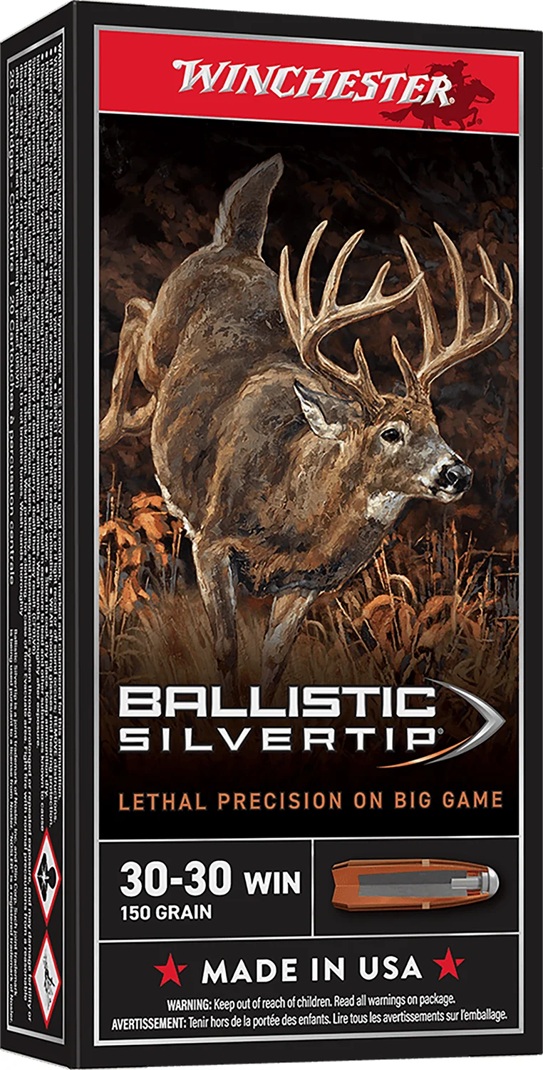 Winchester Ammo SBST3030 Ballistic Silvertip 30-30Win 150gr Rapid Controlled Expansion Polymer Tip 20 Per Box/10 Case