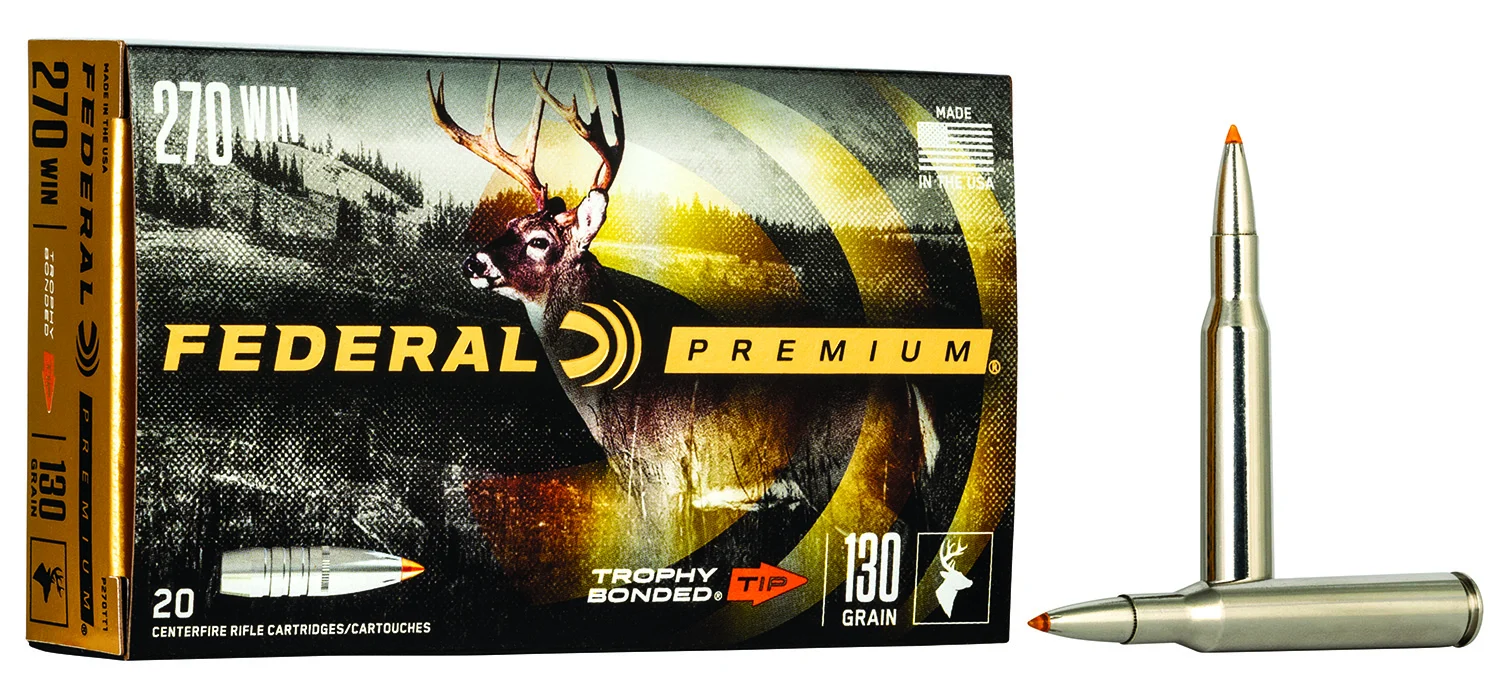 Federal P270TT1 Premium 270Win 130gr Trophy Bonded Tip 20 Per Box/10 Case