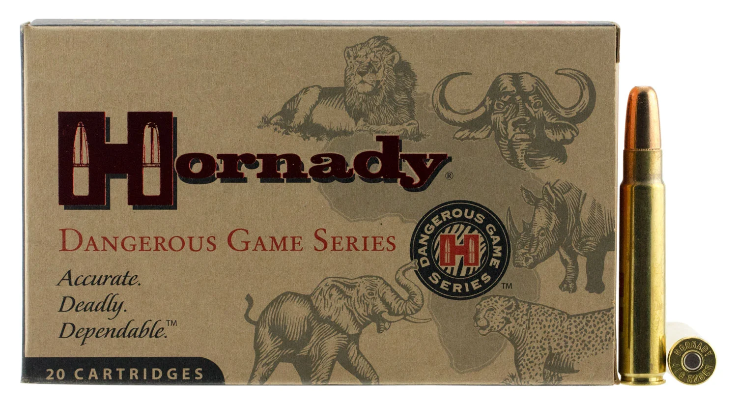 Hornady 82666 Dangerous Game 416Ruger 400gr Dangerous Game Solid 20 Per Box/6 Case